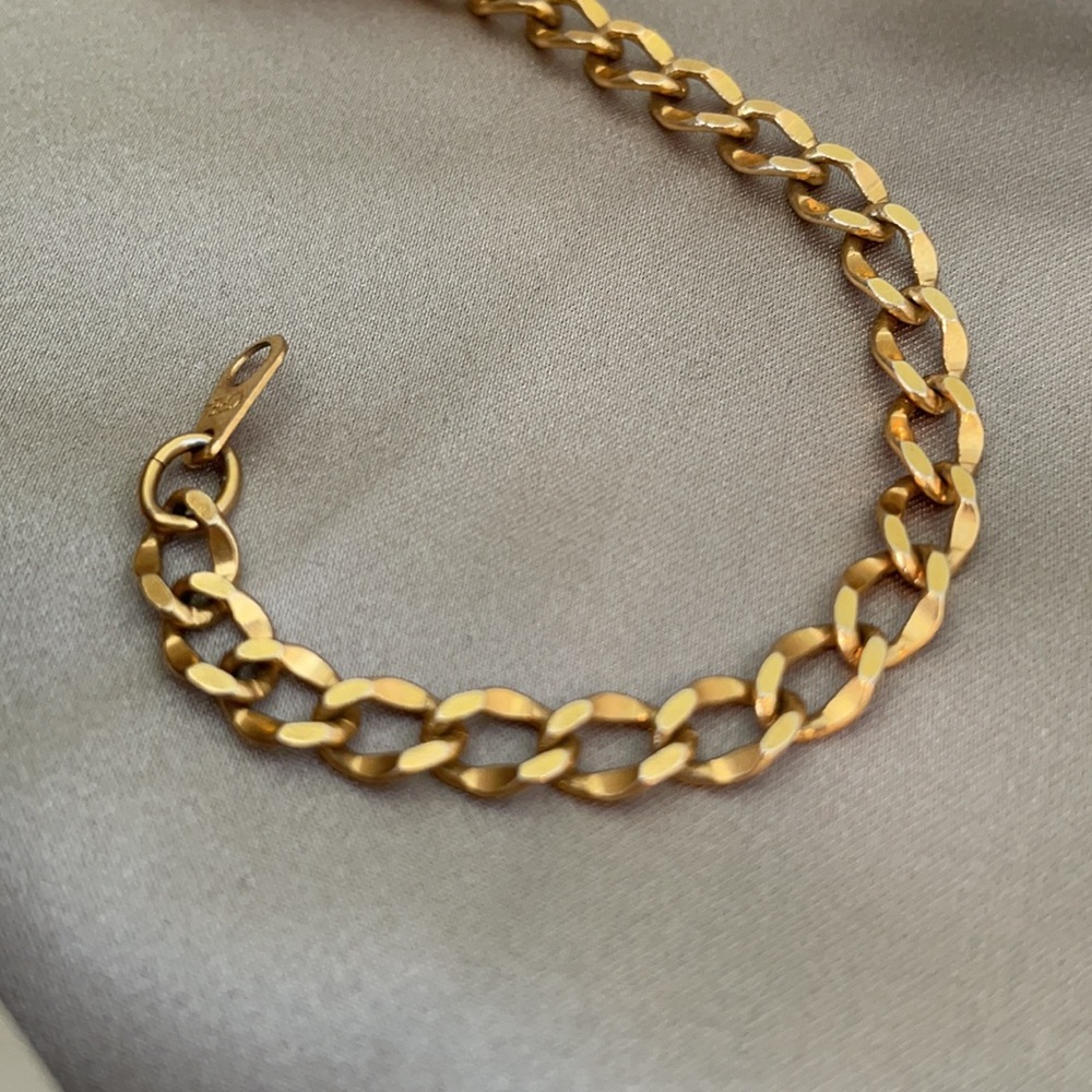Vintage Gold Tone Link Bracelet 7” - Picture 3 of 4